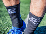 Black Genio grip socks.