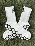 White Genio grip socks w/ shadow white tube
